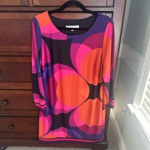 Trina Turk Tropical Floral Jersey Long Sleeve dress size 14